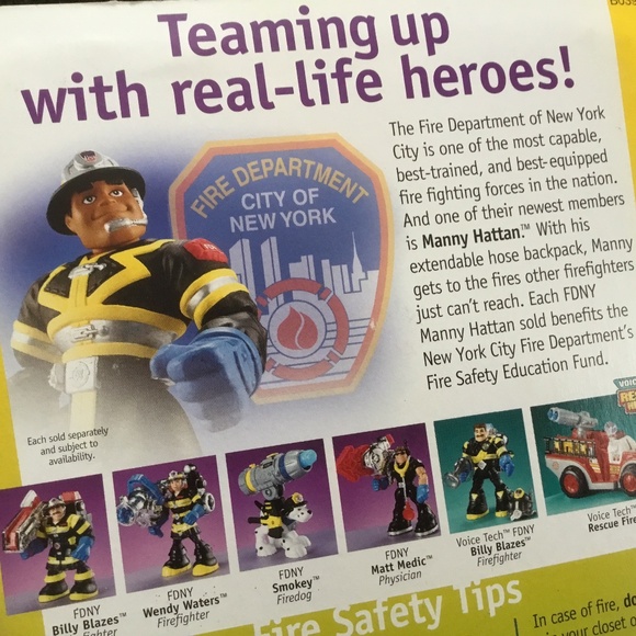 F.D.N.Y RESCUE HEROES Manny Hattan (Fire Department City of New York) Brown Face - Picture 8 of 14